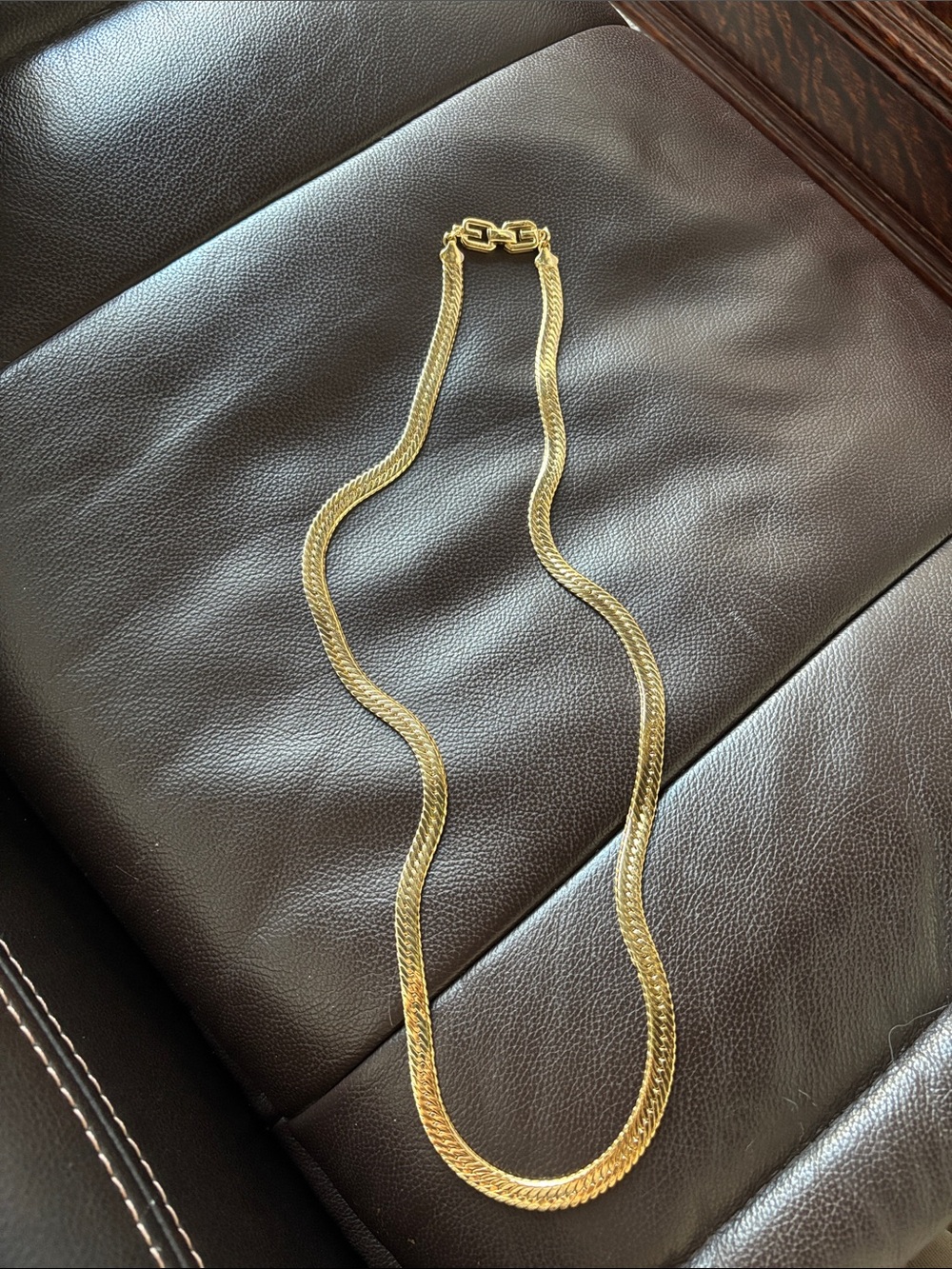 Givenchy Gold Herringbone Necklace 29 inches